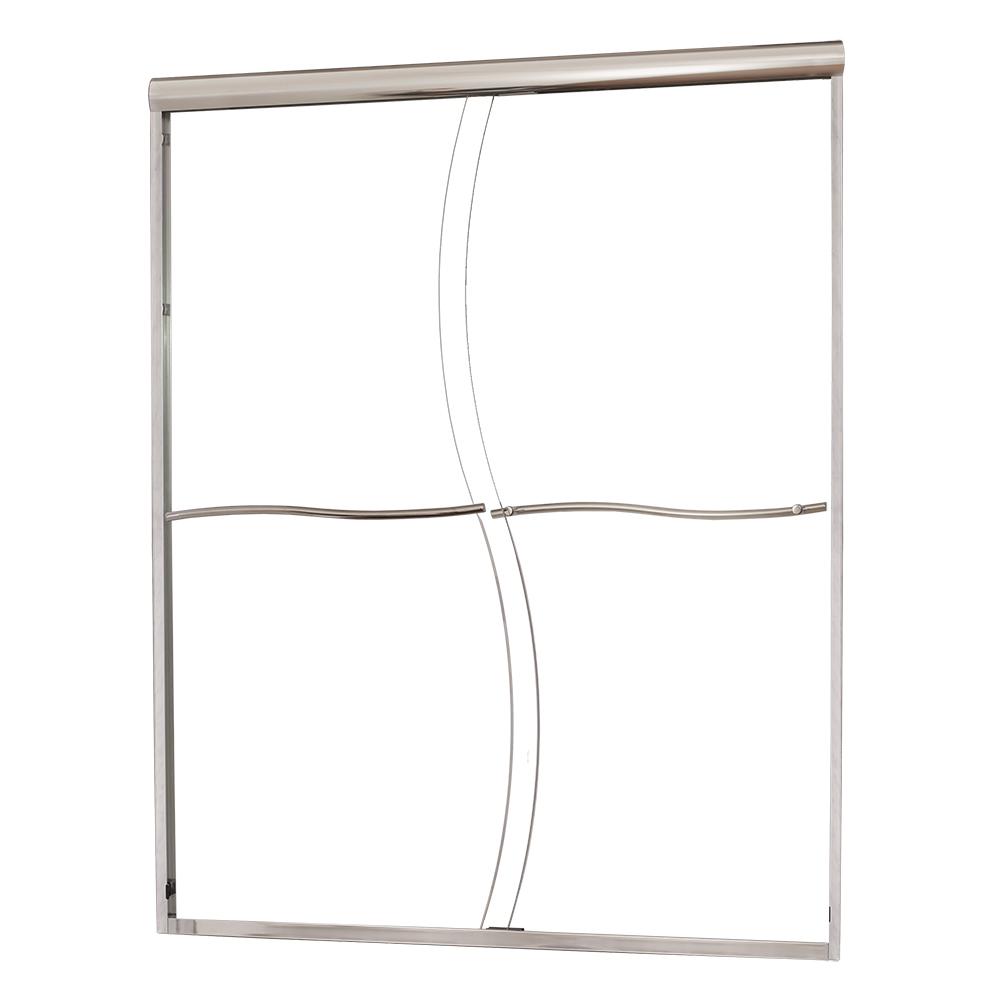 Foremost Marina 60 In W X 60 In H Frameless Sliding Tub Door In