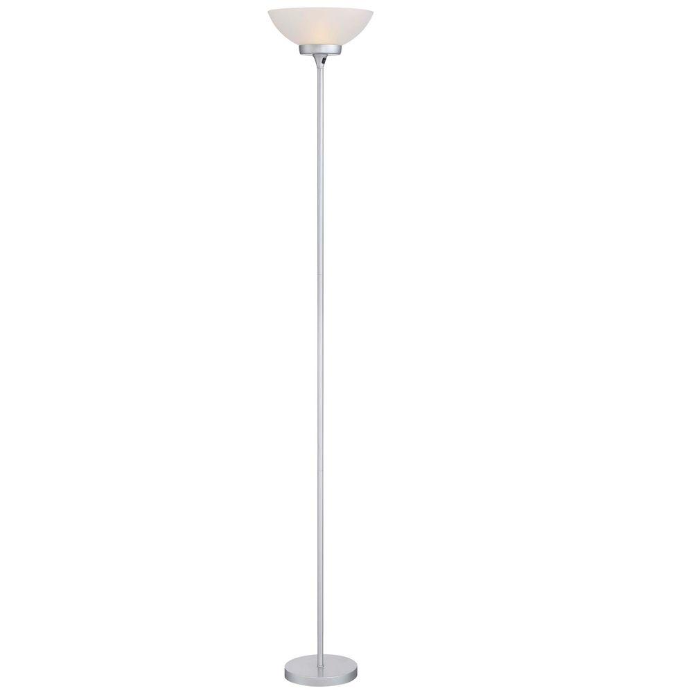 DSI 71 in. Silver LED Floor Lamp with White Frosted Shade17078 The
