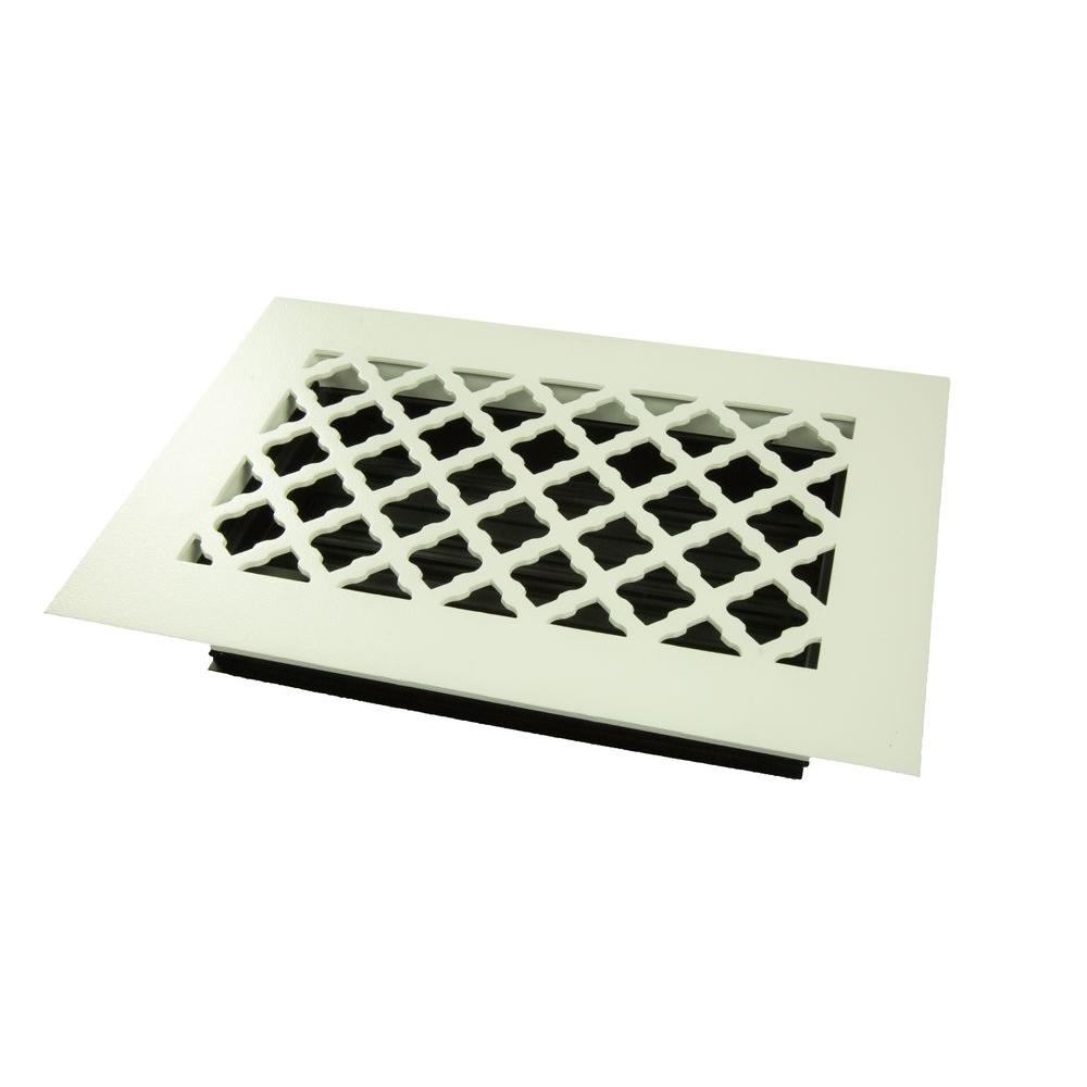 Steelcrest Tuscan 10 In X 6 In Steel Floor Register White
