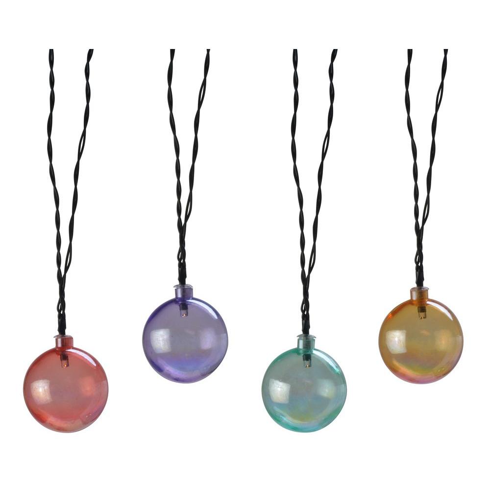 Moonrays 10 Light 15 Ft Solar Powered Integrated Led Pearlescent Globe String Lights