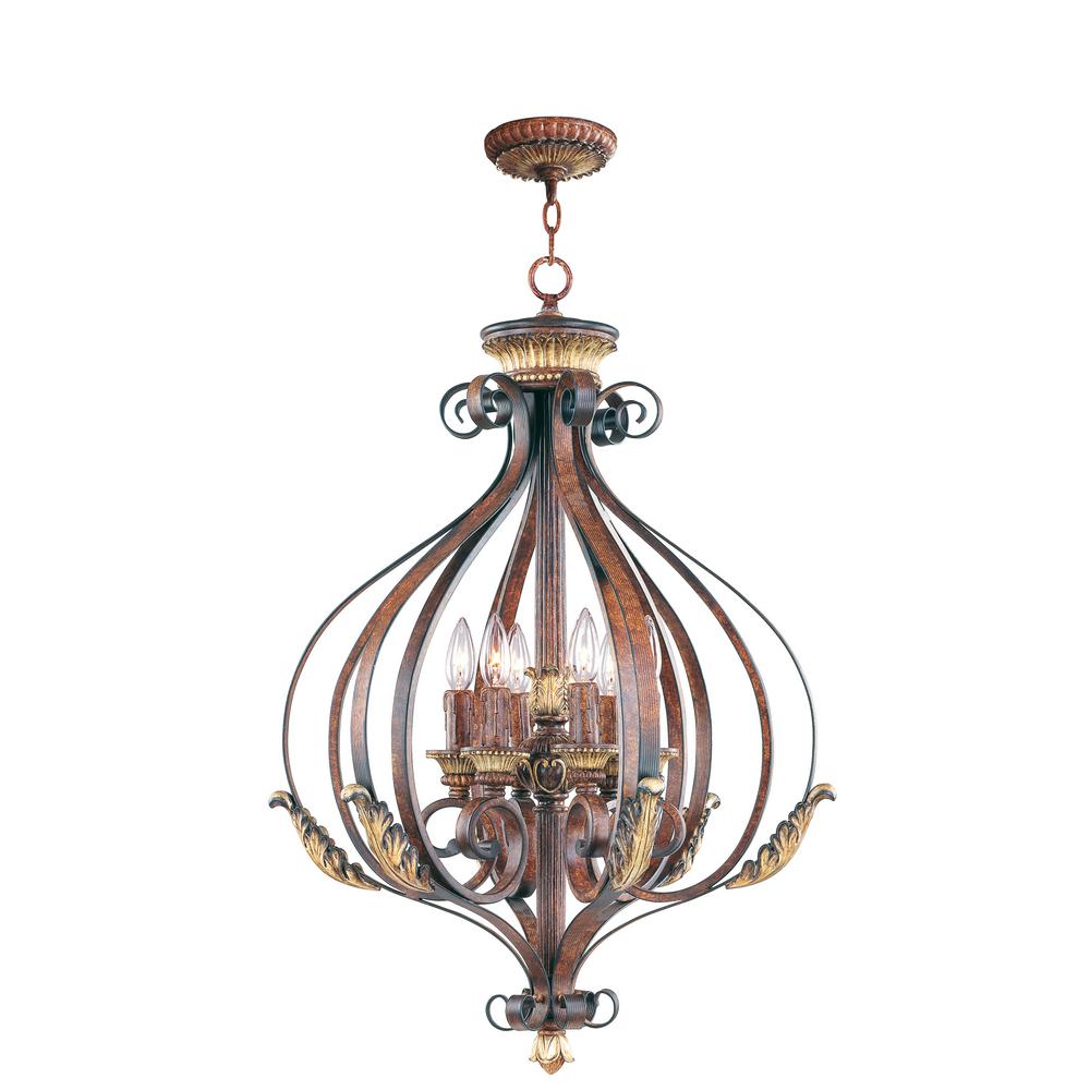 Livex Lighting Villa Verona 6Light Verona Bronze Pendant 855763 The Home Depot