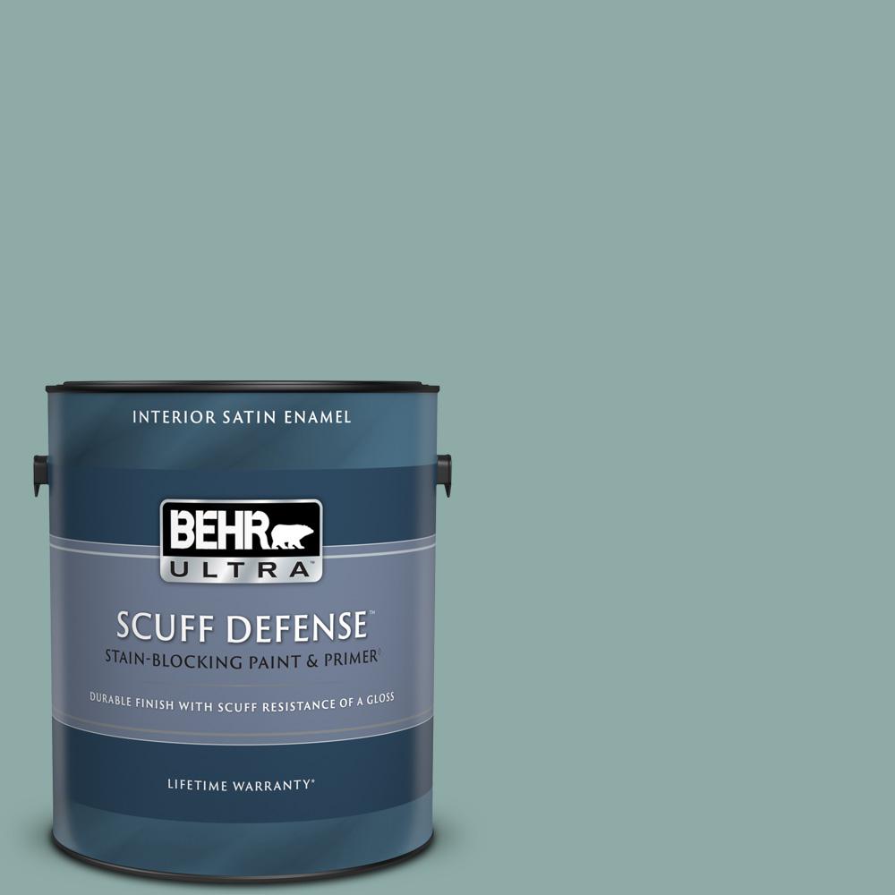 Behr Ultra 1 Gal Home Decorators Collection Hdc Cl 25 Oceanus Extra Durable Satin Enamel Interior Paint Primer 775401 The Home Depot