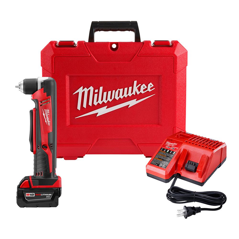 Milwaukee M12 12Volt LithiumIon Cordless 3/8 in. RightAngle Drill W
