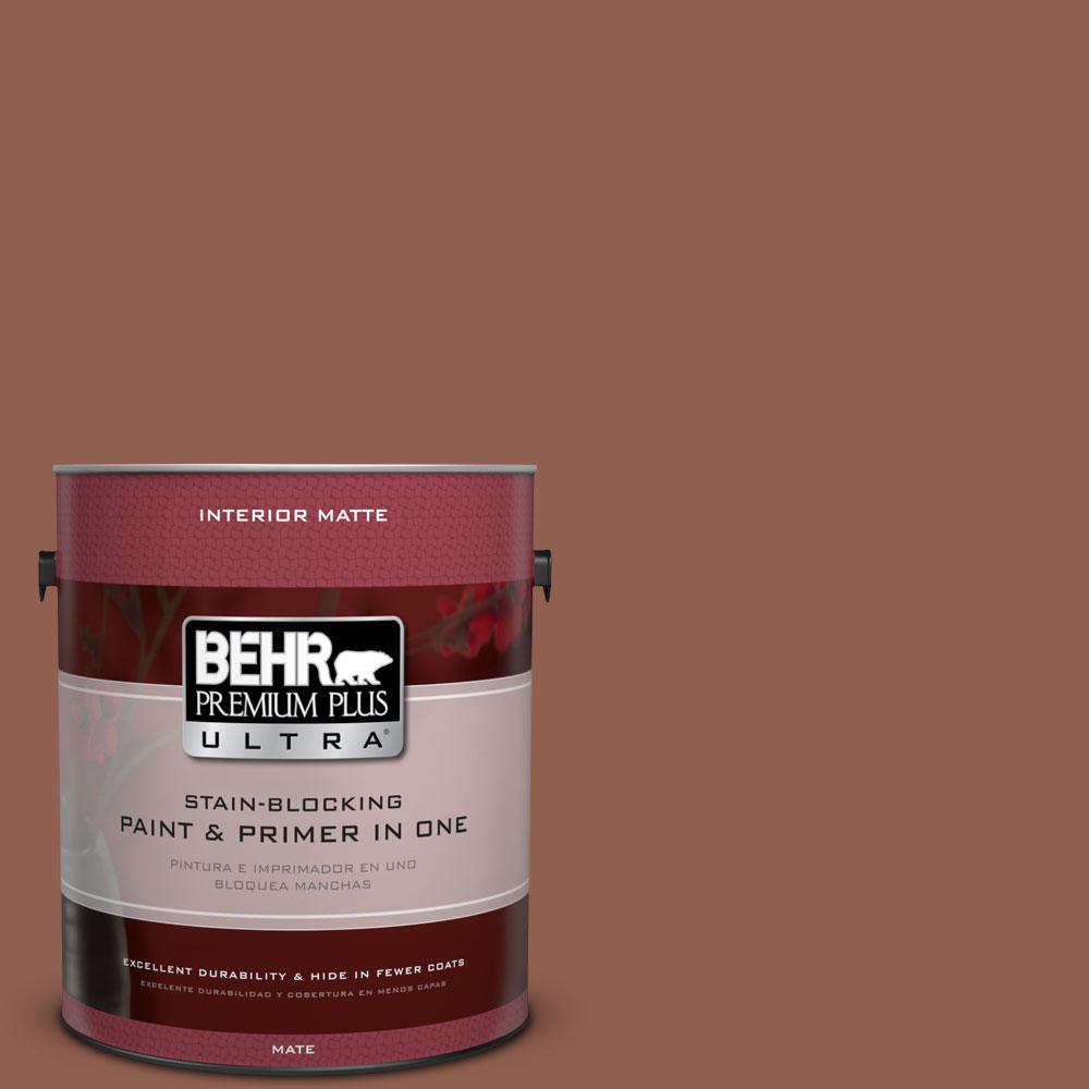 BEHR Premium Plus 1gal. N2507 Mission Brown Flat Interior Paint