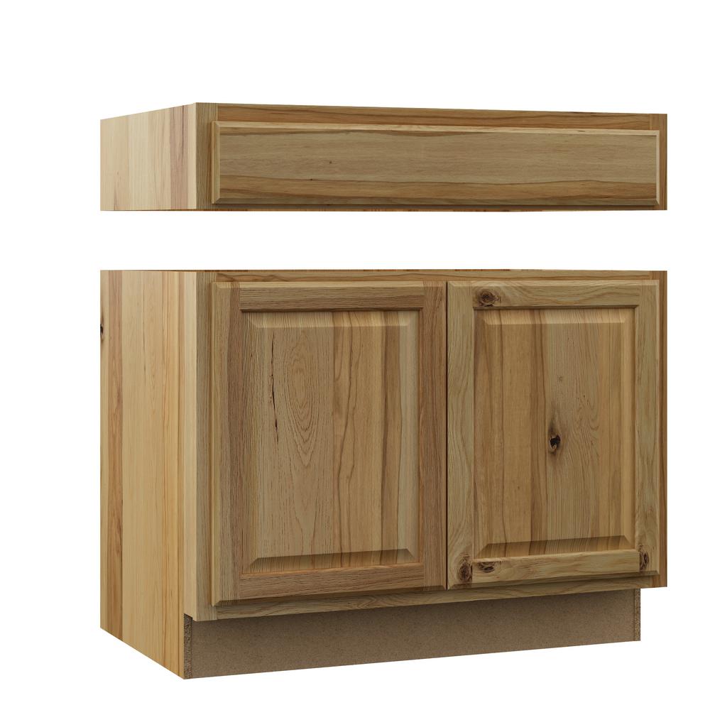 Hampton Bay Hampton Assembled 36x34 5x24 In Accessible Ada Sink Base Kitchen Cabinet In Natural Hickory