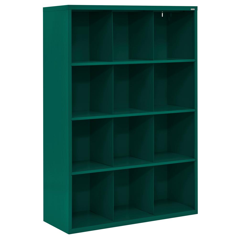 Sandusky Cubby 46 in. x 66 in. Forest Green 12Cube Organizer