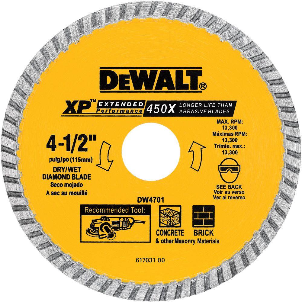 DEWALT 41/2 in. Concrete and Brick Diamond Circular Saw BladeDW4701