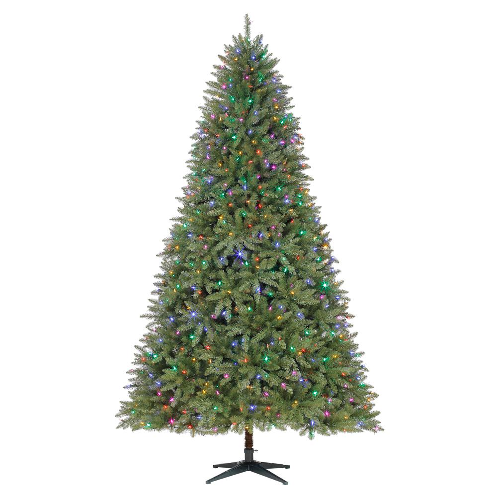 Fraser Hill Farm 9 ft. Prelit LED Flocked Mountain Pine Artificial