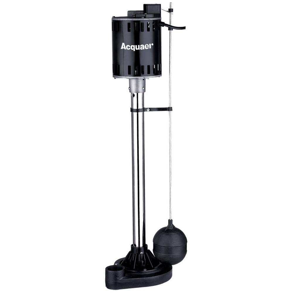 Acquaer 1/3 HP Pedestal Pump with Stainless Steel Column and Cast Iron