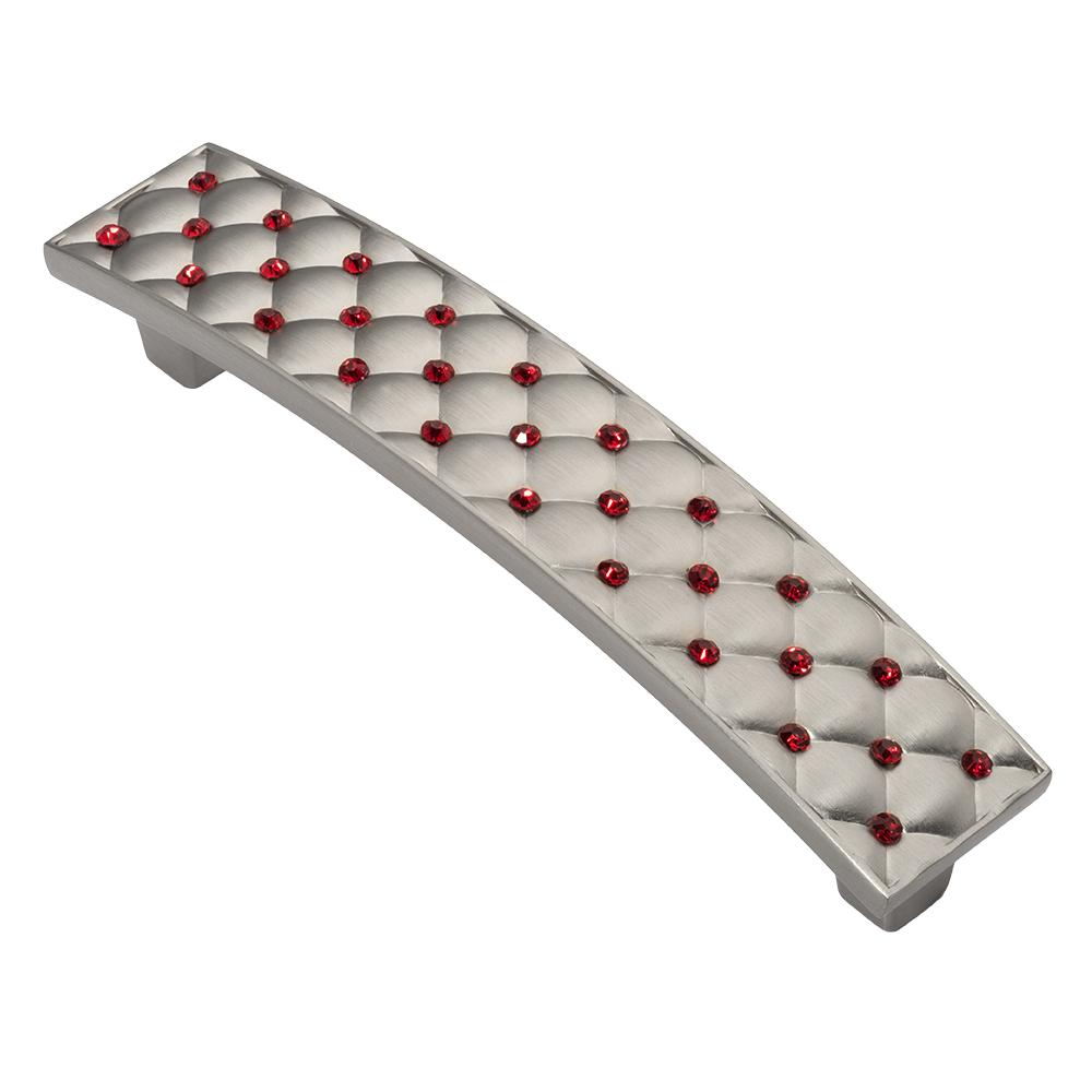 Wisdom Stone Gabrielle 3 3 4 In Satin Nickel With Red Crystal