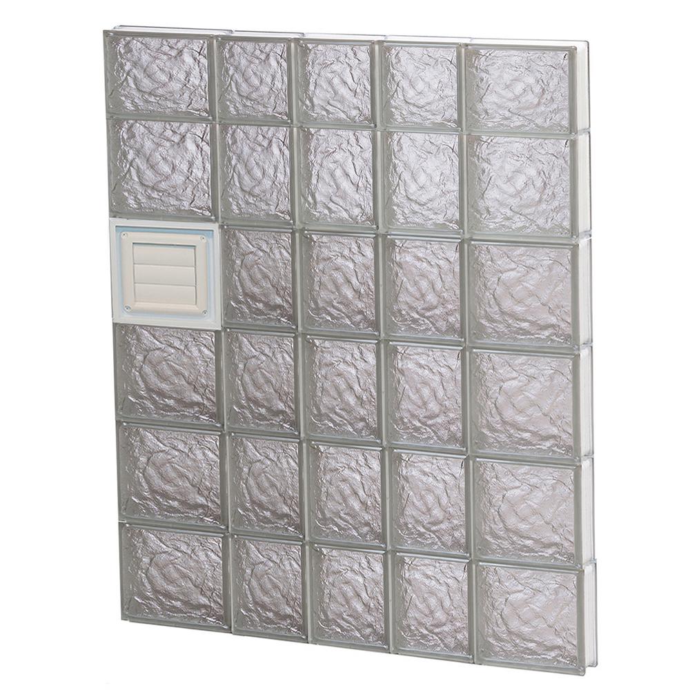 Clearly Secure 32.75 in. x 44.5 in. x 3.125 in. Frameless Ice Pattern