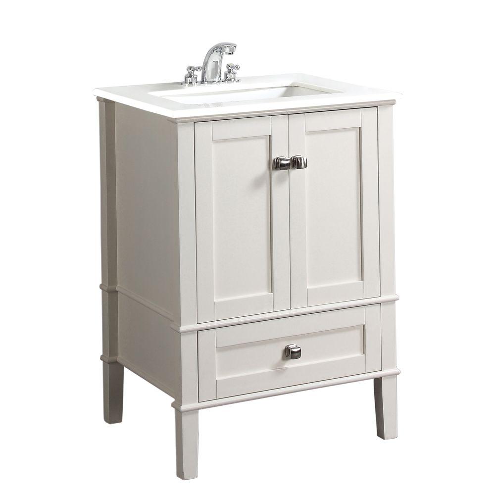 Simpli Home Chelsea 36 In Bath Vanity In Soft White With