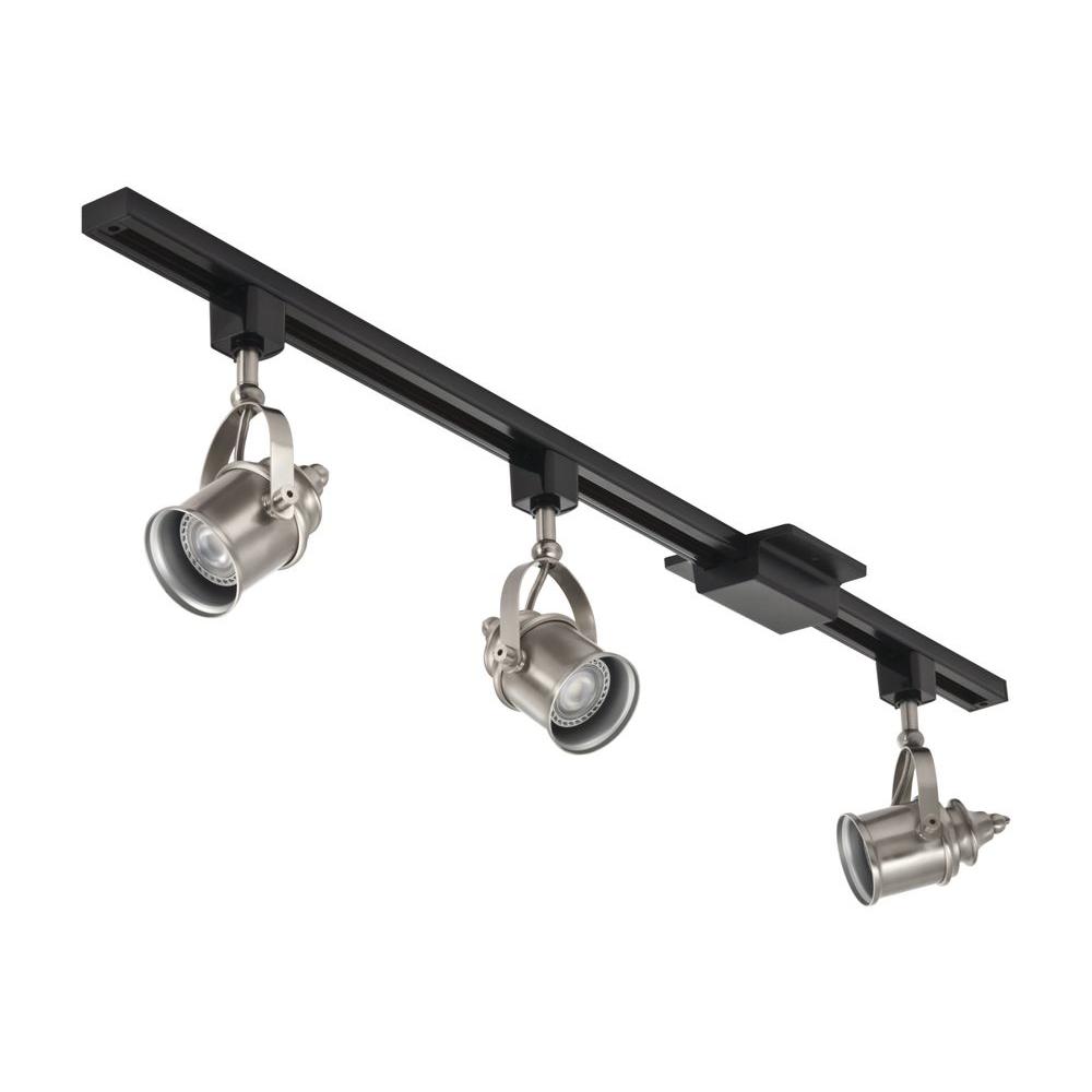 Track Lighting The Home Depot 3 Light Brushed Nickel Led Spotlight Track Lighting Kit