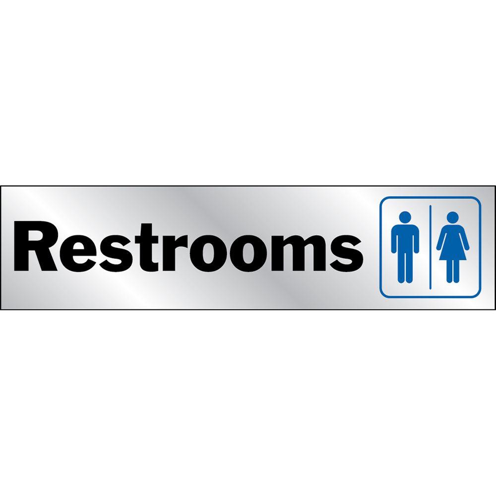 HY-KO 2 in. x 8 in. Mylar Restroom Sign-488 - The Home Depot