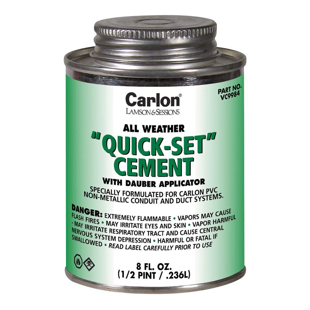 Carlon 8 oz. Medium-Bodied Quick Set PVC Solvent Cement-VC9984 - The