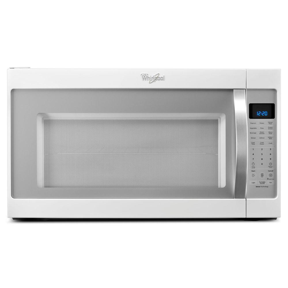 Whirlpool 2 0 Cu Ft Over The Range Microwave In Black Ice With Over The Range Microwave In White Ice With Sensor Cooking
