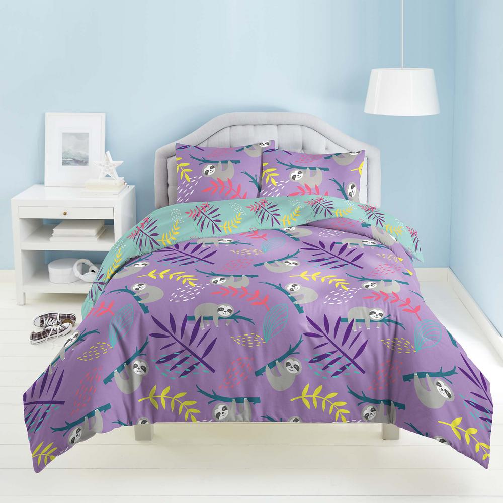 Dream Factory Slothing Around 2 Piece Multi Twin Mini Comforter Set Slothing Around 2 Piece Multi Twin Mini Comforter Set
