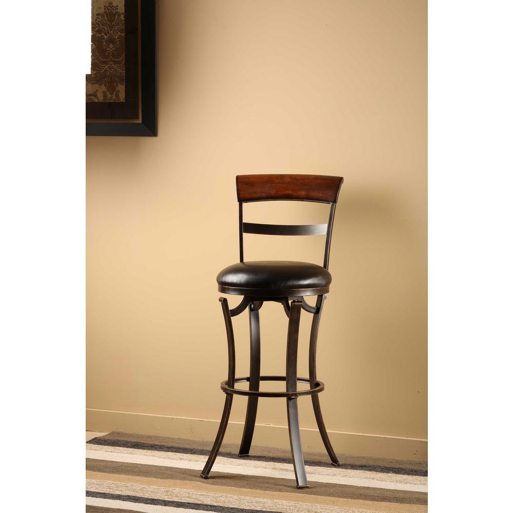 Hilale Furniture Kennedy 26 In Black Gold Swivel Cushioned Bar Hilale Furniture Kennedy 26 In Black Gold Swivel Cushioned Bar Stool