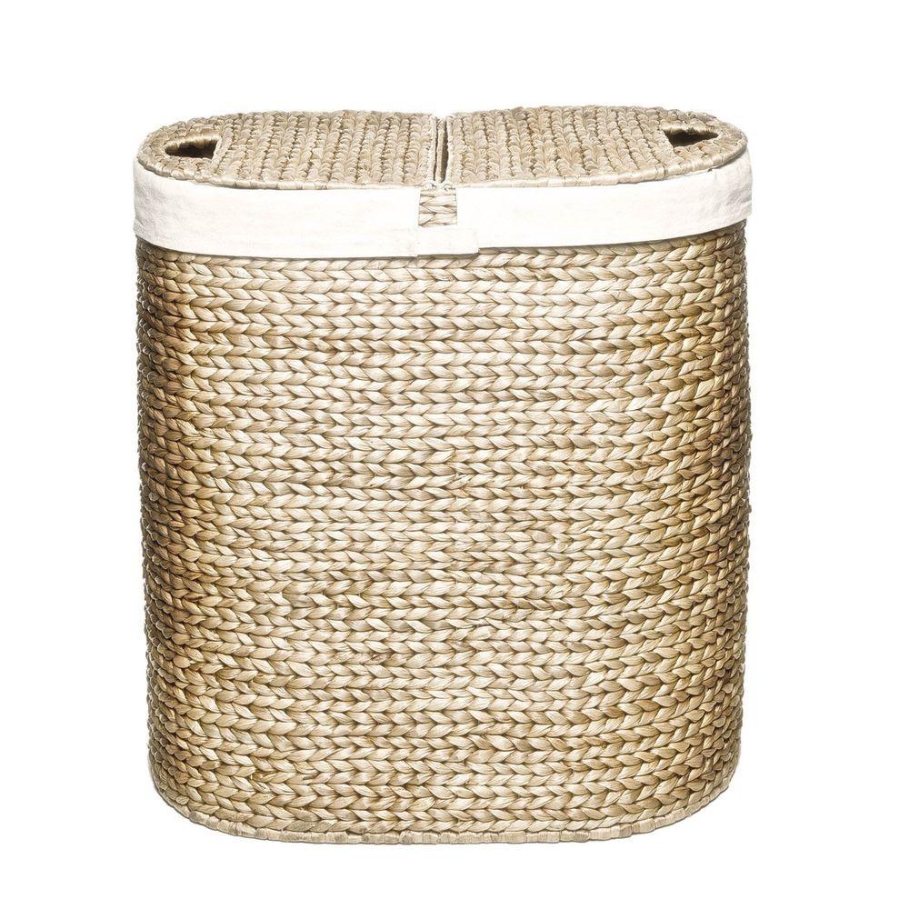 Seville Clics 2 Compartment Water Hyacinth Laundry Hamper Web167 Seville Clics 2 Compartment Water Hyacinth Laundry Hamper