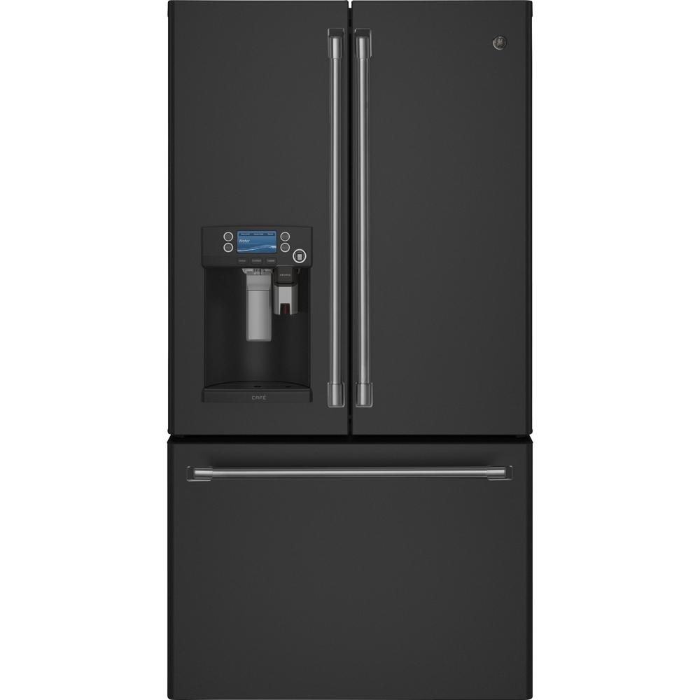 Cafe 27.8 cu. ft. Smart French-Door Refrigerator with Wi-Fi in Black Slate, Fingerprint Resistant, Fingerprint Resistant Black Slate