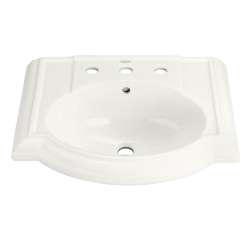 KOHLER Devonshire Vitreous China Pedestal Sink Basin in WhiteKR22874