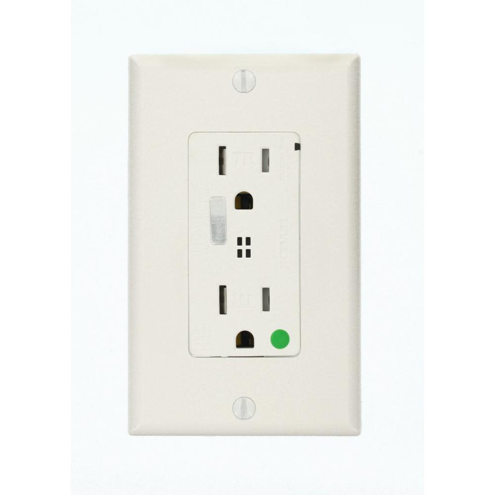 Leviton Decora Plus 15 Amp Hospital Grade Duplex Surge Outlet with