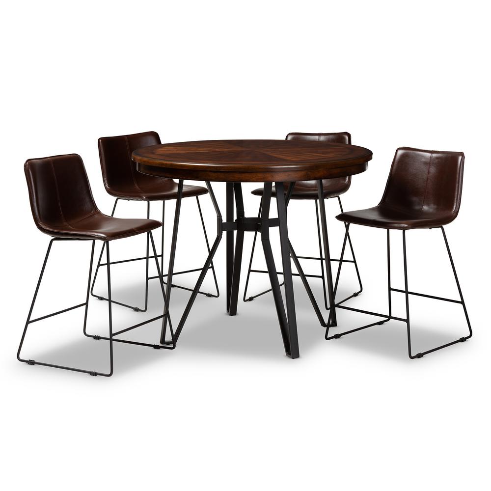 Baxton Studio Carvell 5 Piece Dark Brown Pub Set 149 89668967 Hd Baxton Studio Carvell 5 Piece Dark Brown Pub Set