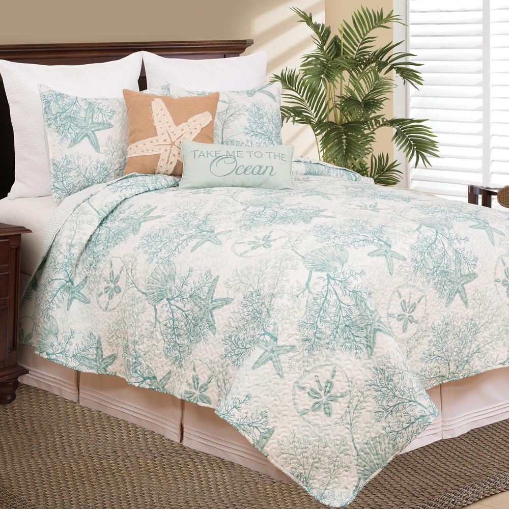C F Home Blue Bonnie King Quilt Set 82295 3kset The Depot Ocean Treasures Blue King Quilt Set