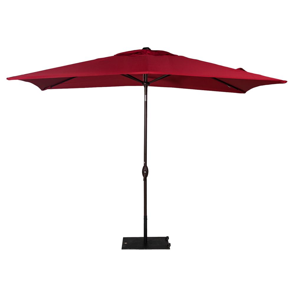 Abba Patio 6 Ft X 9 8 Rectangular Market Push Tilt Rectangular Market Push Tilt Patio Umbrella In Red