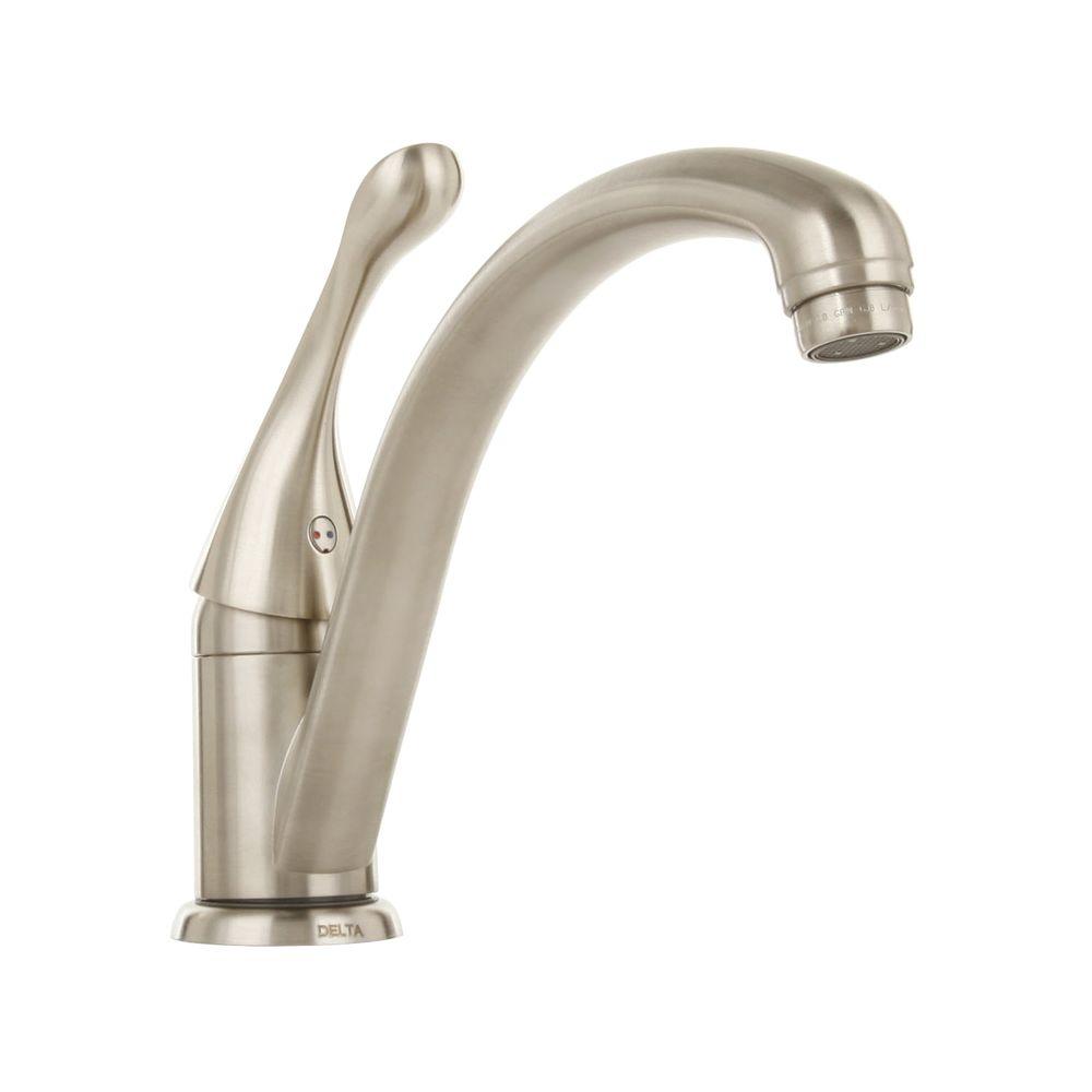 Delta Collins Lever Single Handle Standard Kitchen Faucet In Stainless 141 Ss Dst The Home Depot