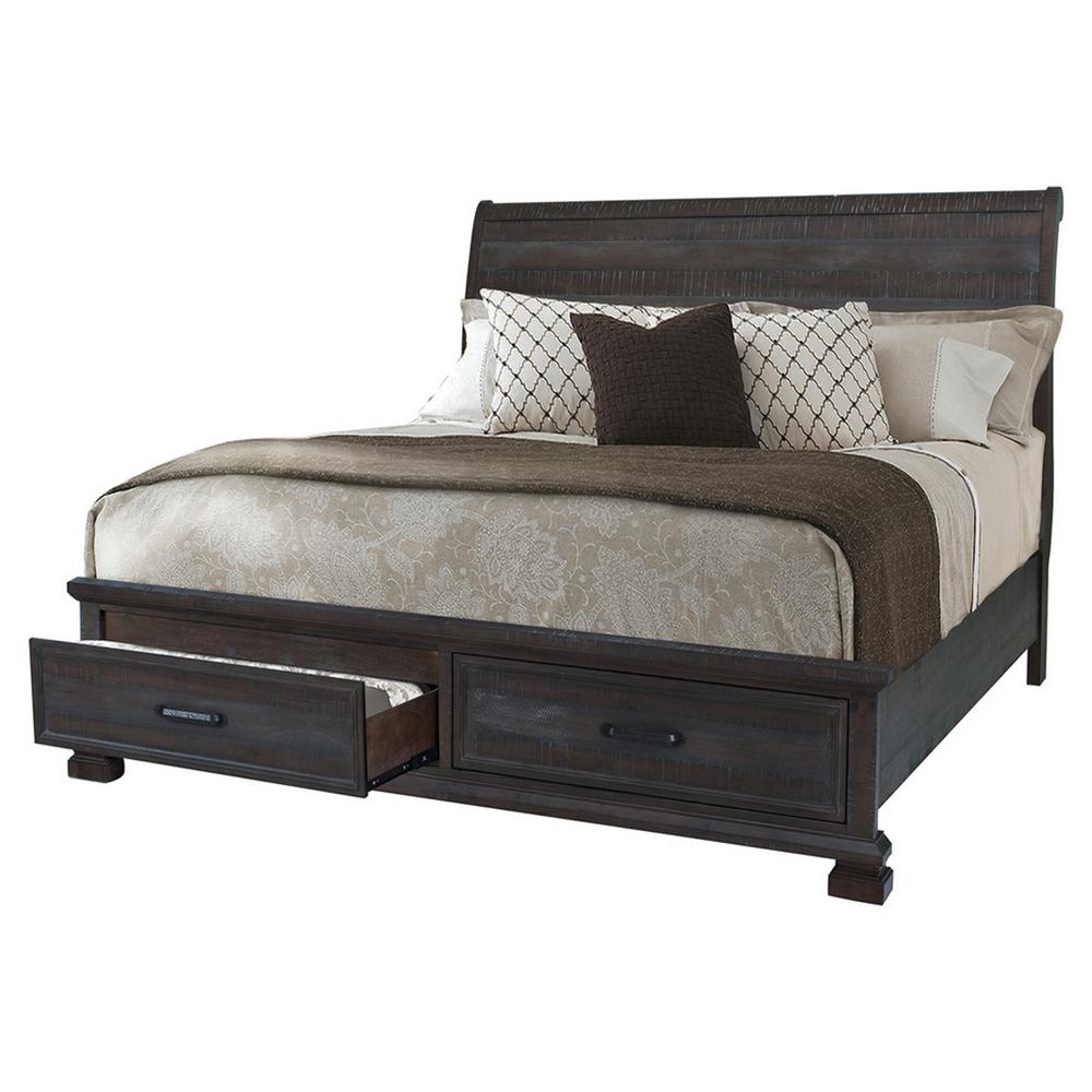 Best Master Furniture Bathory Traditional Walnut Bed, Queen-B1003WQ ...