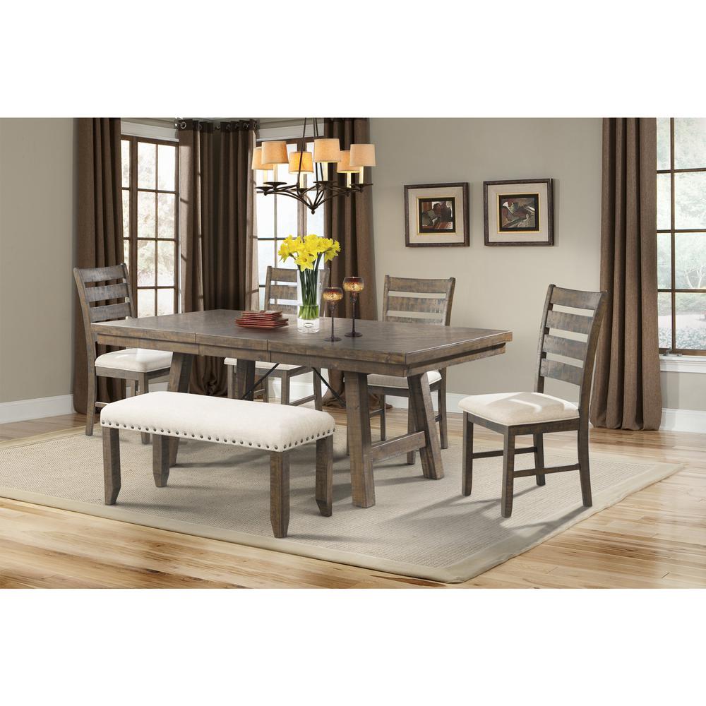 Dex Dining 7 Piece Set Table 4 Ladder Side Chairs And Bench