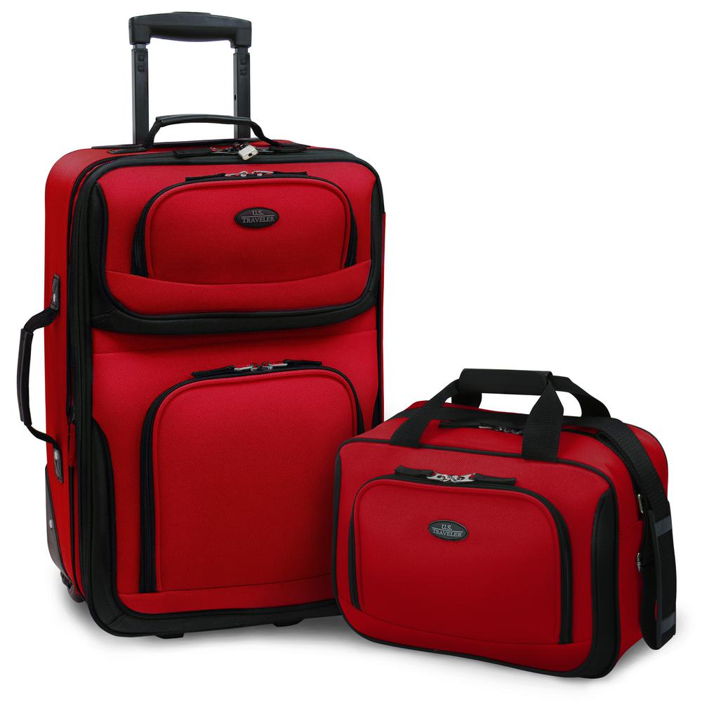 U.S. Traveler Rio 2-Piece Red Expandable Carry-On Luggage Set-US5600R ...
