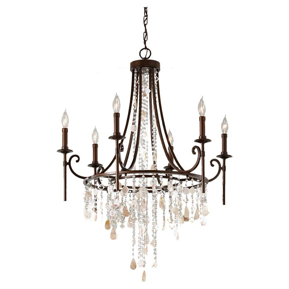 Feiss Cascade 6-Light Heritage Bronze Single-Tier Chandelier-F2660 ...