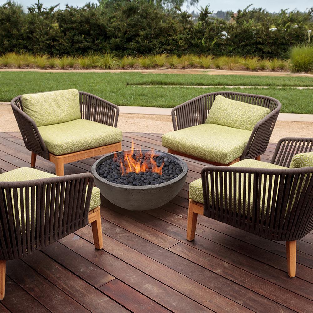 Belvedere 29 In X 12 In Round Concrete Liquid Propane Fire Pit