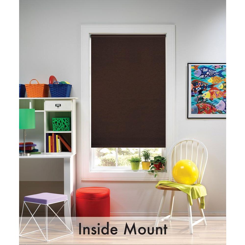 Bali Cut To Size Java Blackout Fabric Roller Shade In W X In L The Home Depot