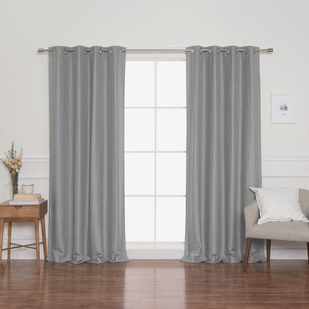 Best Home Fashion Woven Faux Linen Grommet Curtains with Blackout