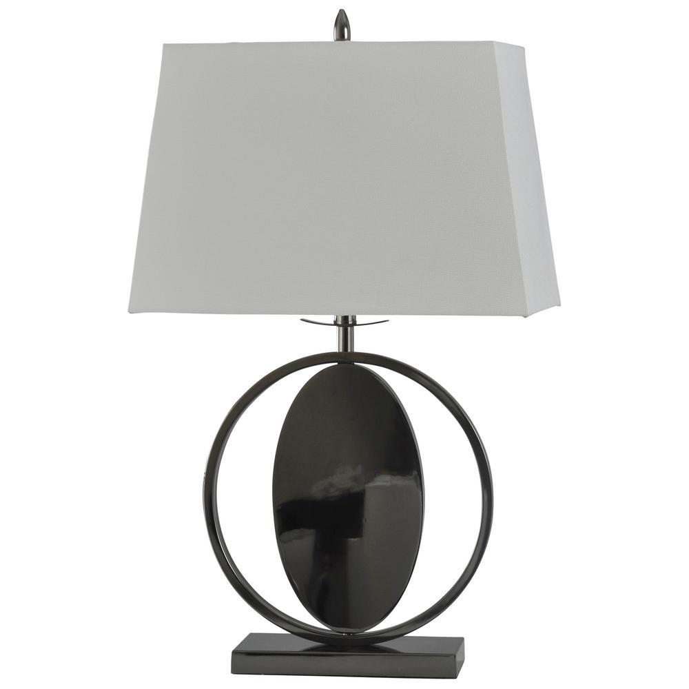 Safavieh Ambler 31 5 In Nickel Table Lamp With White Shade