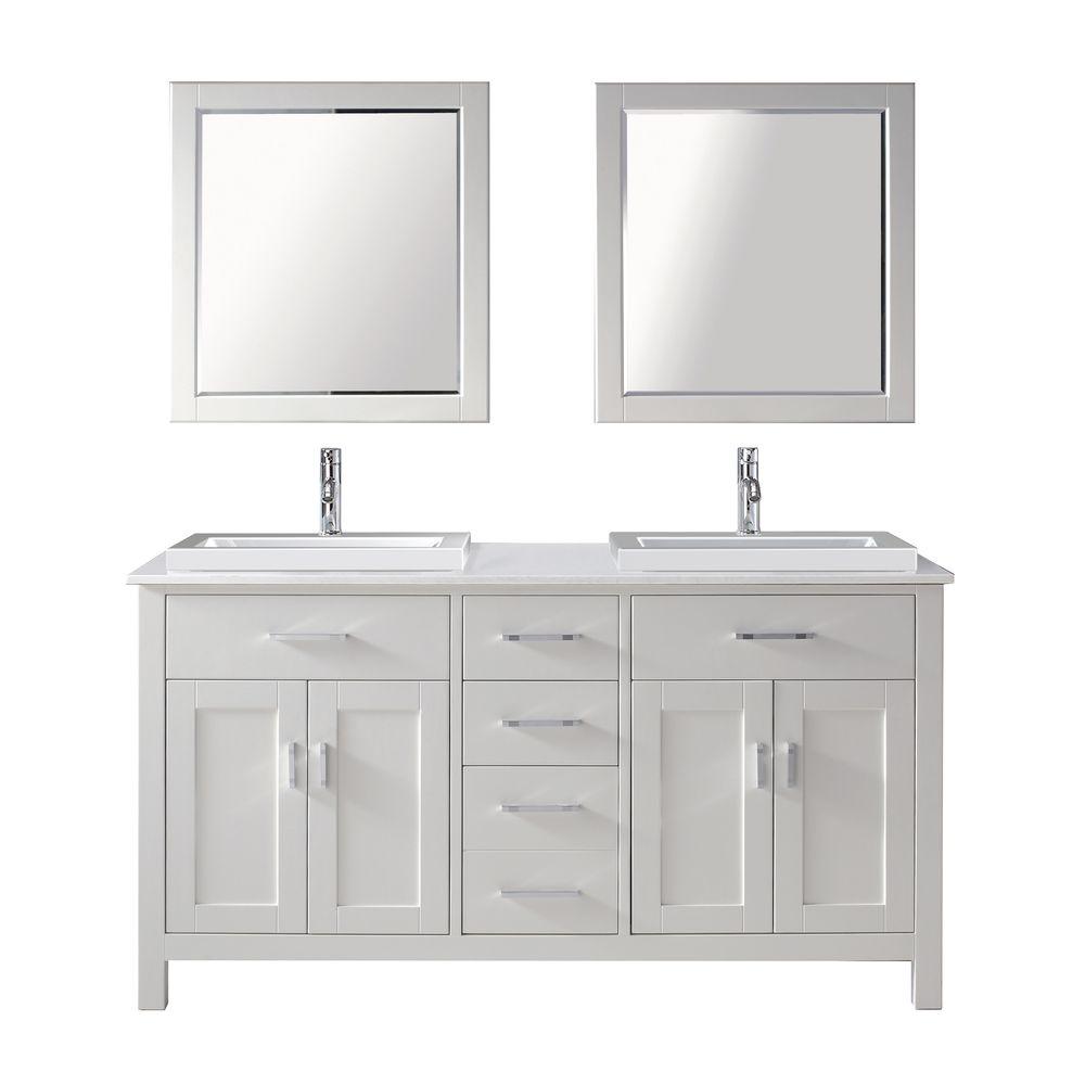 Studio Bathe Kelly 63 in. Vanity in White with Solid Surface Marble