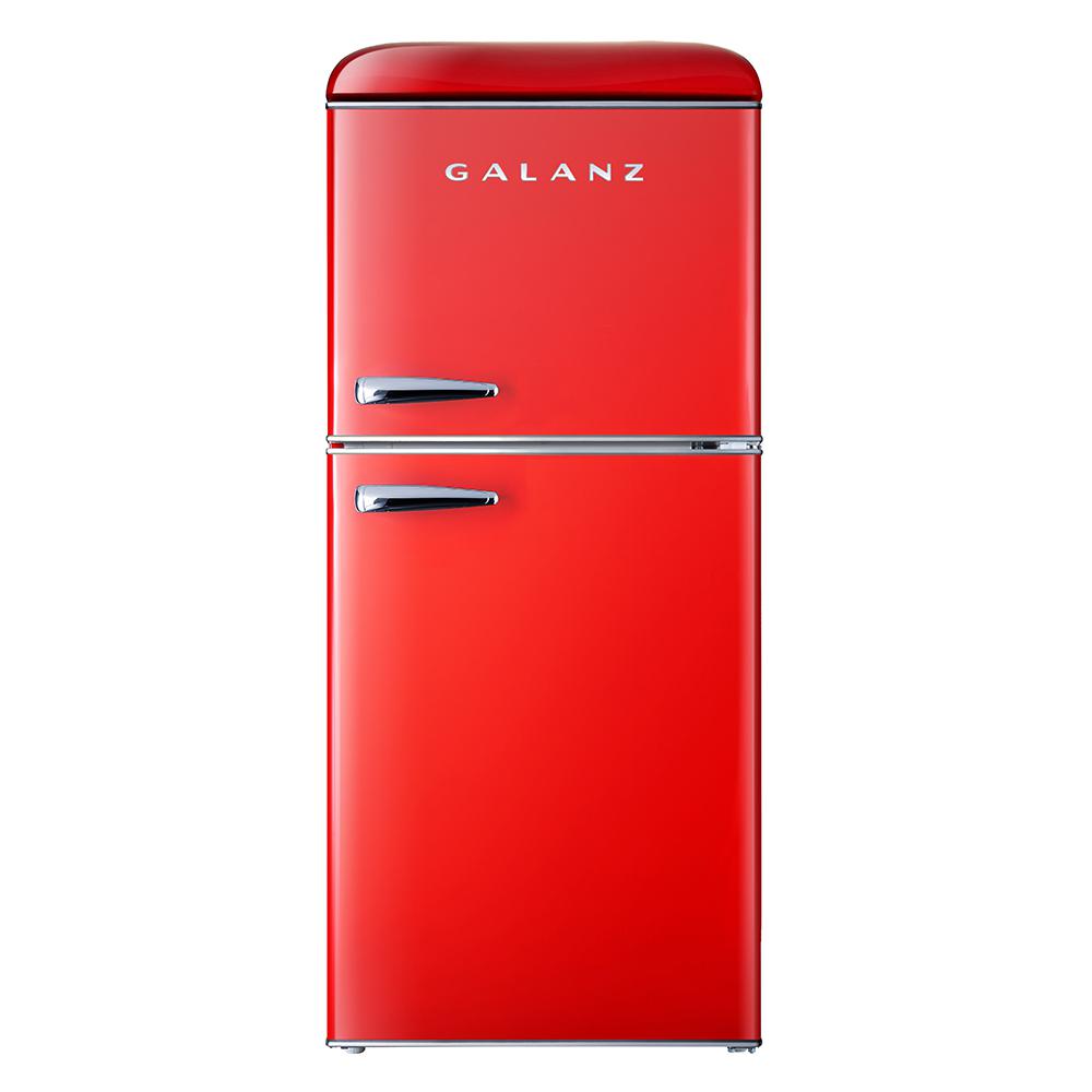Galanz 4 0 Cu Ft Retro Mini Refrigerator With Dual Door True Freezer In Red Glr40trder The Home Depot