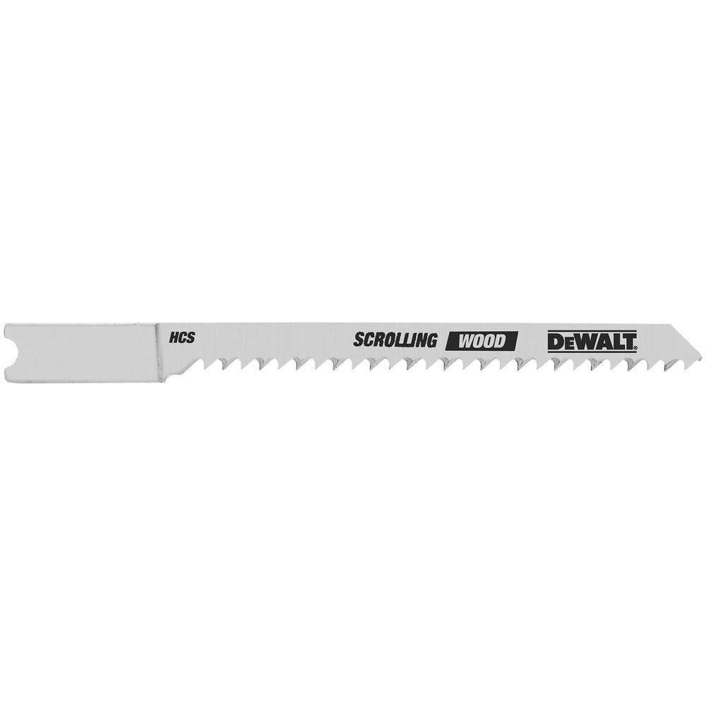 DEWALT 3 in. 12 TPI Scrolling Wood Jig Saw Blade HCS UShank (5Pack