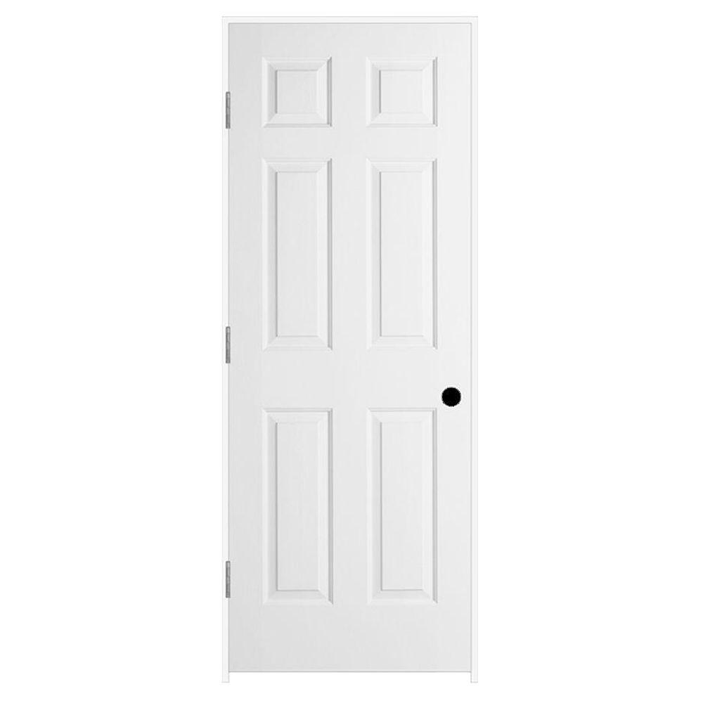 30 in. x 80 in. colonist primed right-hand textured solid core molded  composite mdf single prehung interior door