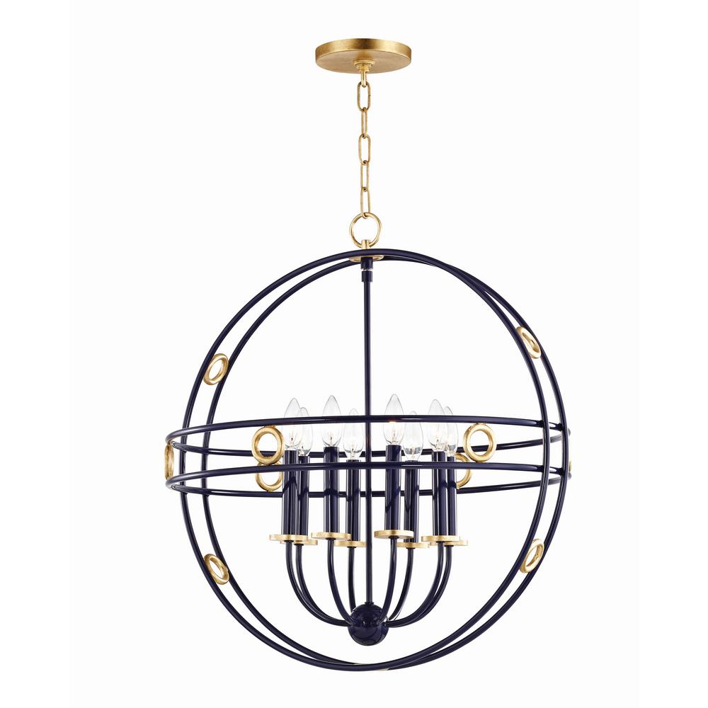 Mitzi By Hudson Valley Lighting Jade 8 Light 23 75 In W Gold Leaf Navy Pendant Mitzi By Hudson Valley Lighting Jade 8 Light 23 75 In W Gold Leaf Navy Pendant