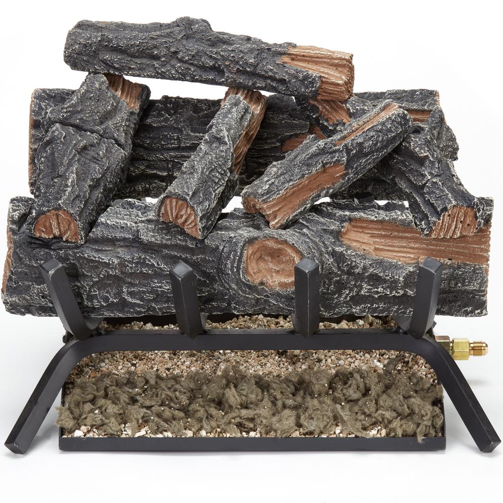 Hearthsense 18 In 45 000 Btu Match, Fireplace Log Sets Home Depot