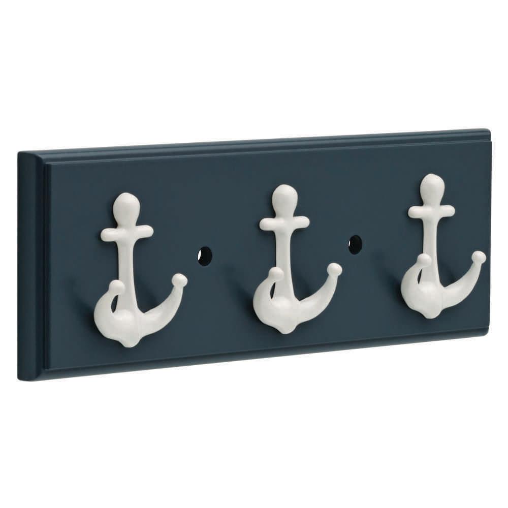 Liberty 12 in. Gray and White Anchor Key Rack with 3 Hooks-R32407-WTG-U ...