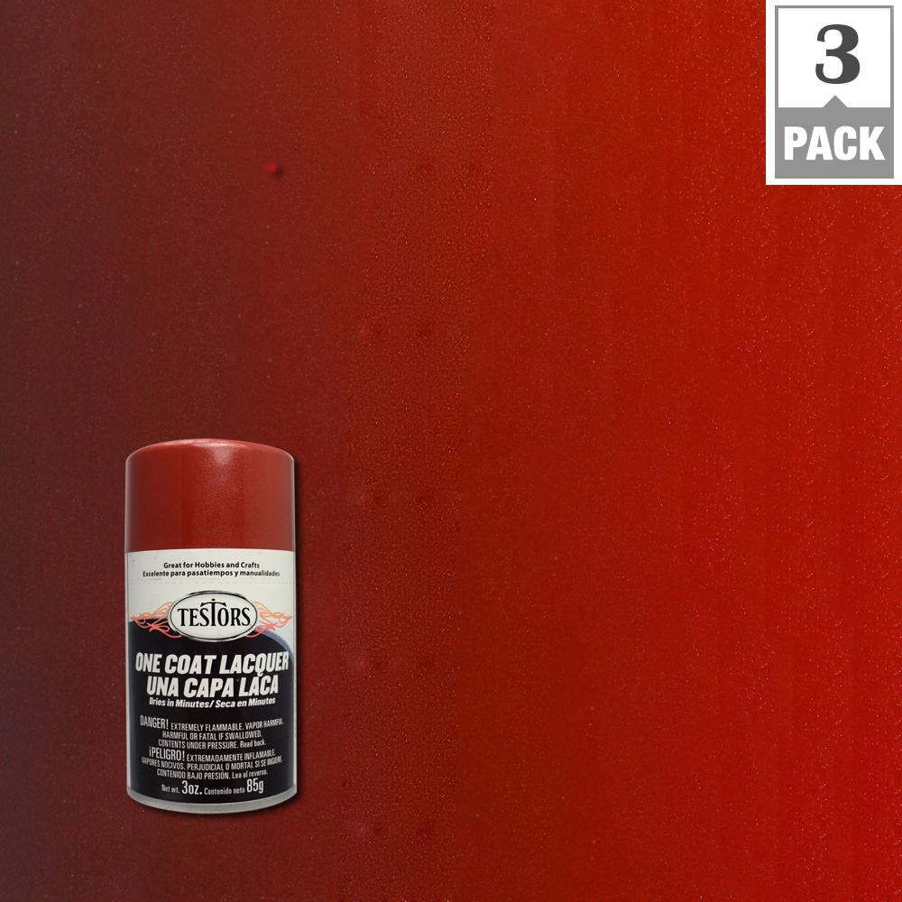 Testors 3 oz. Mythical Maroon Lacquer Spray Paint (3-Pack)-1838MT - The