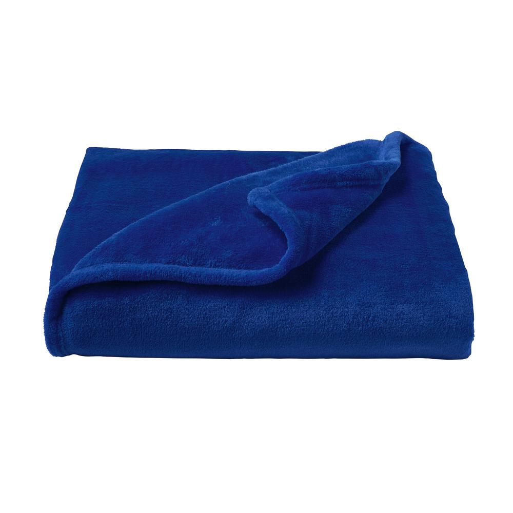 Lavish Home Oversized Midnight Blue Velvet Polyester Microfiber Plush