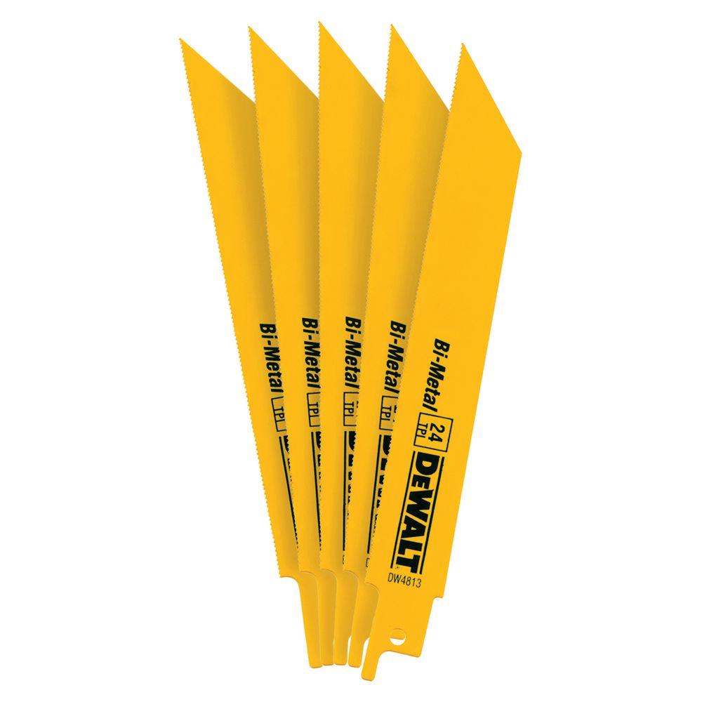 DEWALT 6 in. 24 Teeth per in. Straight Back Bi-Metal Reciprocating Saw