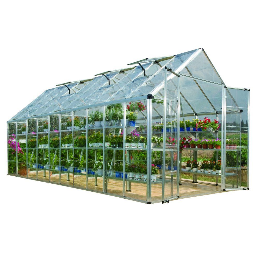 Palram Snap and Grow 8 ft. x 20 ft. Silver Polycarbonate Greenhouse by Palram