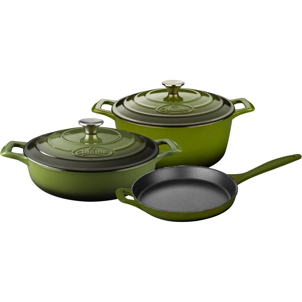 La Cuisine PRO 6Piece Enameled Cast Iron Cookware Set with Saute